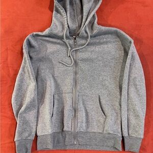 SHEIN Heather Gray Zip-Up Hoodie